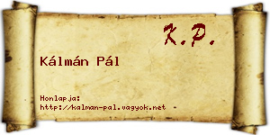Kálmán Pál névjegykártya